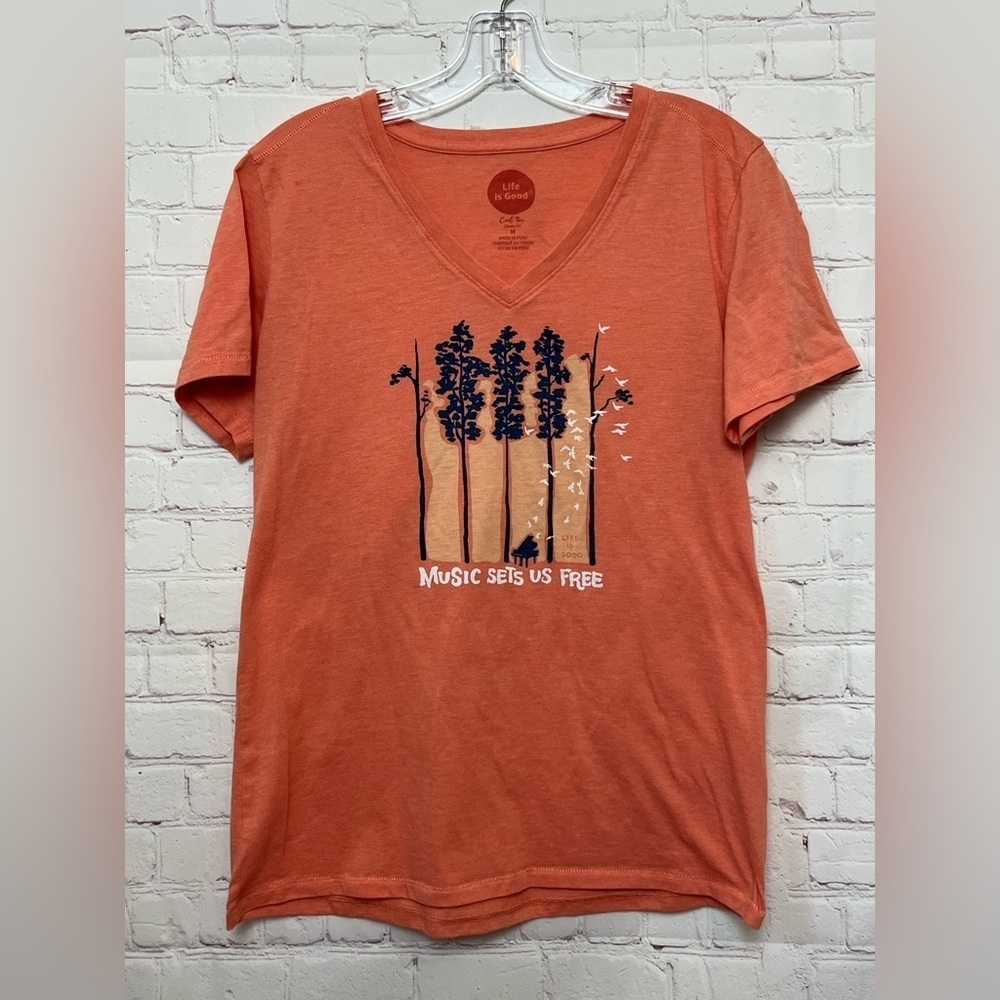 Life is Good Music Sets Us Free Cool Tee